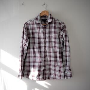 Marc Anthony Natural Stretch Slim Fit Men's Plaid Button Down